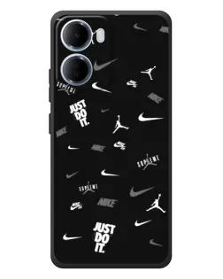 Чохол для Xiaomi Redmi 15a з картинкою «Nike Black Pattern»