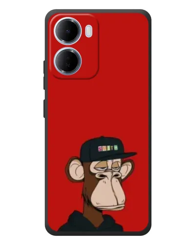 Чохол для Xiaomi Redmi 15a з картинкою «Bored Ape — червоний фон»