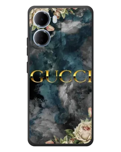 Чехол для Xiaomi Redmi 15a с картинкой «Абстрактные цветы Gucci» Чехол для Xiaomi Redmi 15a с картинкой «Абстрактные цветы Gucci»