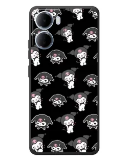 Чохол для Xiaomi Redmi 15a з картинкою «Чорний паттерн Kuromi»