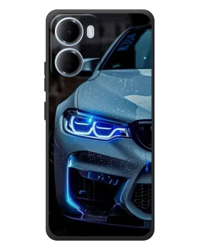 Чохол для Xiaomi Redmi 15a з картинкою «Погляд BMW з синіми фарами»