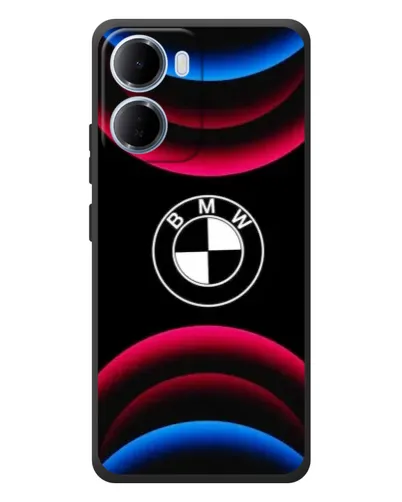 Чохол для Xiaomi Redmi 15a з картинкою «Логотип BMW та неонові дуги»