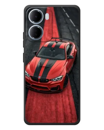 Чохол для Xiaomi Redmi 15a з картинкою «BMW на червоній доріжці»
