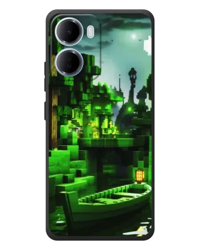 Чохол для Xiaomi Redmi 15a з картинкою «Minecraft лісовий пейзаж»