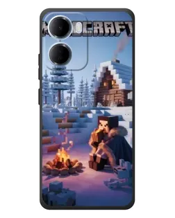 Чохол для Xiaomi Redmi 15a з картинкою «Зимовий Minecraft»