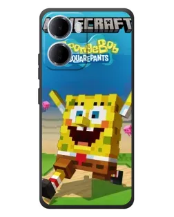 Чохол для Xiaomi Redmi 15a з картинкою «Губка Боб Minecraft»