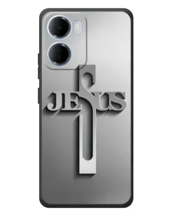 Чохол для Xiaomi Redmi 15a з картинкою «Металевий хрест Jesus»