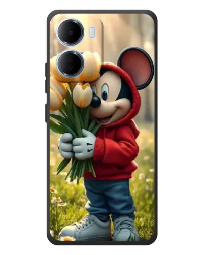 Чохол для Xiaomi Redmi 15a з картинкою «Міккі з тюльпанами»