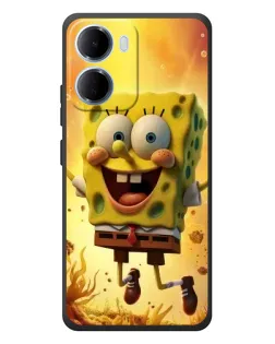 Чехол для Xiaomi Redmi 15a с картинкой «Губка Боб прыгает»