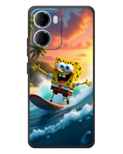 Чехол для Xiaomi Redmi 15a с картинкой «Губка Боб серфингист»
