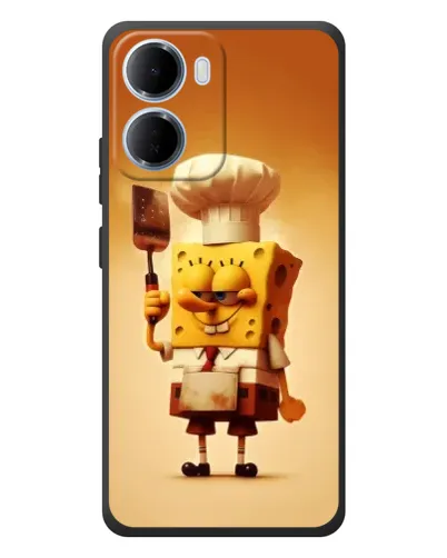 Чехол для Xiaomi Redmi 15a с картинкой «Губка Боб повар»