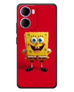 Чехол для Xiaomi Redmi 15a с картинкой «Спанч Боб на красном»