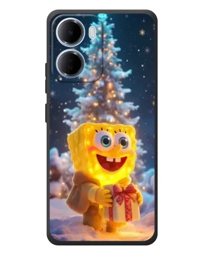 Чехол для Xiaomi Redmi 15a с картинкой «Рождественский Спанч Боб»