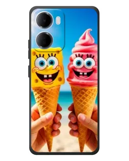 Чехол для Xiaomi Redmi 15a с картинкой «Спанч Боб мороженое»