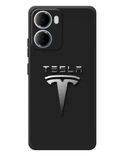 Чохол для Xiaomi Redmi 15a з картинкою «Сталевий логотип Tesla»