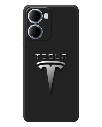 Чохол для Xiaomi Redmi 15a з картинкою «Сталевий логотип Tesla»