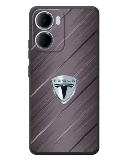 Чохол для Xiaomi Redmi 15a з картинкою «Металева текстура Tesla»