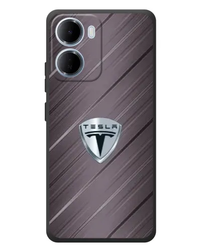 Чохол для Xiaomi Redmi 15a з картинкою «Металева текстура Tesla»
