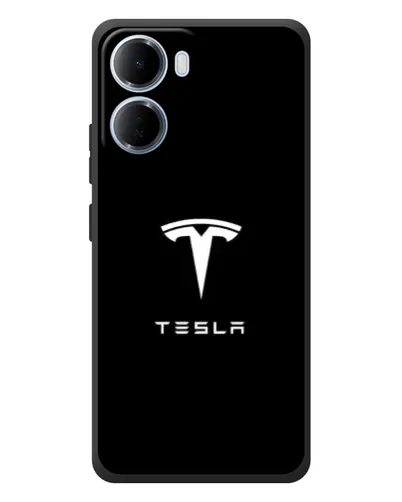 Чохол для Xiaomi Redmi 15a з картинкою «Tesla White Logo»
