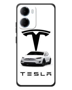 Чохол для Xiaomi Redmi 15a з картинкою «Tesla White Style»