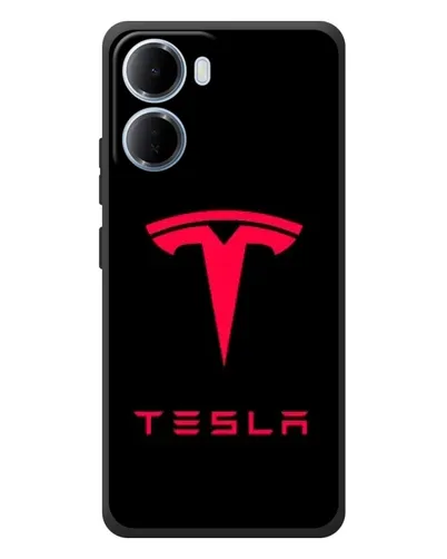 Чохол для Xiaomi Redmi 15a з картинкою «Tesla Red Logo»