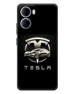 Чохол для Xiaomi Redmi 15a з картинкою «Tesla — срібне авто»