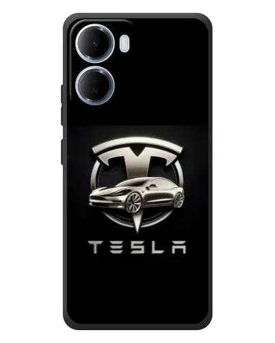 Чохол для Xiaomi Redmi 15a з картинкою «Tesla — срібне авто»