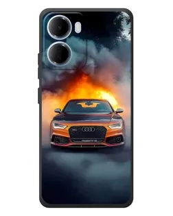 Чохол для Xiaomi Redmi 15a з картинкою «Audi у вогняному диму»