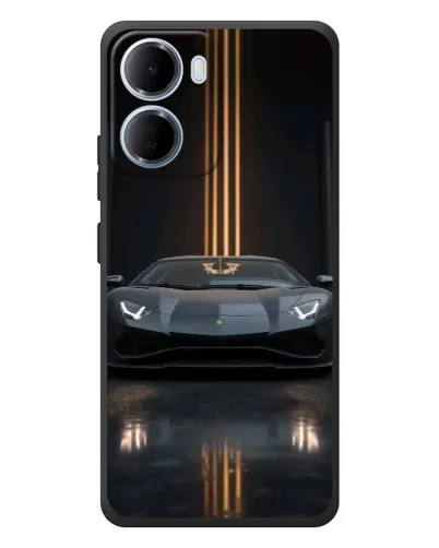 Чехол для Xiaomi Redmi 15a с картинкой «Lamborghini золотые линии»