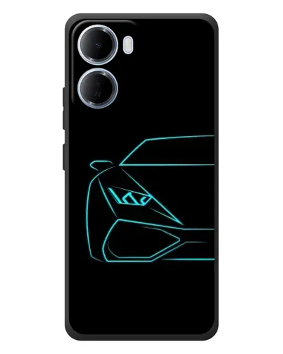 Чехол для Xiaomi Redmi 15a с картинкой «Голубой силуэт Lamborghini»