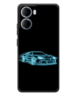 Чехол для Xiaomi Redmi 15a с картинкой «Неоновый контур Lamborghini»