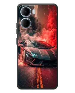 Чехол для Xiaomi Redmi 15a с картинкой «Lamborghini красный дым»