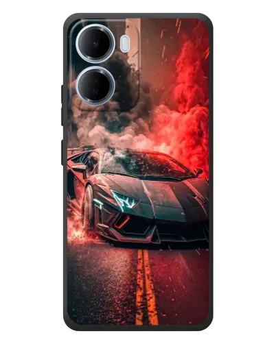 Чехол для Xiaomi Redmi 15a с картинкой «Lamborghini красный дым»