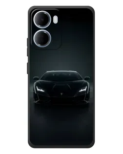 Чехол для Xiaomi Redmi 15a с картинкой «Черный Lamborghini Aventador»