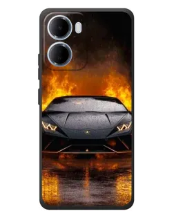 Чехол для Xiaomi Redmi 15a с картинкой «Lamborghini в огне»