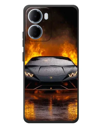 Чехол для Xiaomi Redmi 15a с картинкой «Lamborghini в огне»