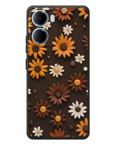 Чохол для Xiaomi Redmi 15a з картинкою «Візерунок з маленьких соняшників»