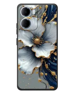 Чохол для Xiaomi Redmi 15a з картинкою «Біла квітка та золотий флюїд» Чохол для Xiaomi Redmi 15a з картинкою «Біла квітка та золотий флюїд»