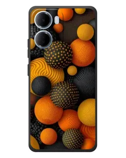 Чохол для Xiaomi Redmi 15a з картинкою «Об'ємні помаранчеві сфери»