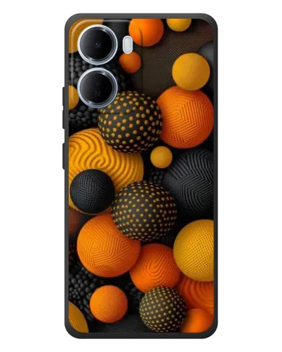 Чохол для Xiaomi Redmi 15a з картинкою «Об'ємні помаранчеві сфери»