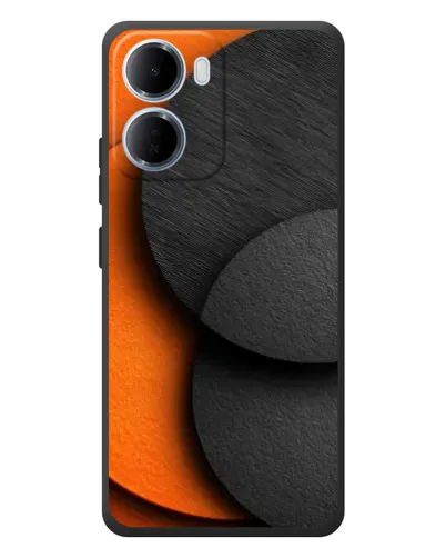 Чохол для Xiaomi Redmi 15a з картинкою «Геометрія помаранчевих кіл»