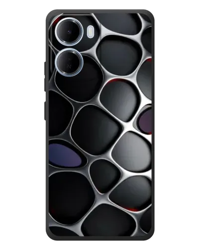 Чохол для Xiaomi Redmi 15a з картинкою «Об'ємна темна решітка»
