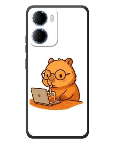 Чохол для Xiaomi Redmi 15a з картинкою «Капібара з ноутбуком»