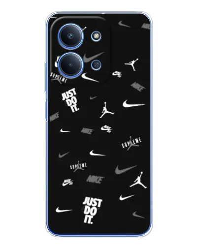 Чохол для Xiaomi Redmi 15C 5g з картинкою «Nike Black Pattern»