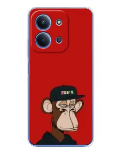 Чехол для Xiaomi Redmi 15C 5g с картинкой «Bored Ape — красный фон»