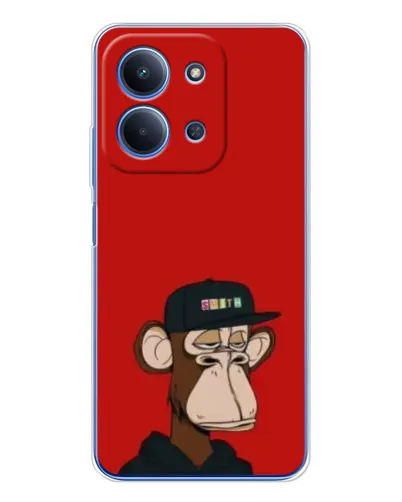 Чехол для Xiaomi Redmi 15C 5g с картинкой «Bored Ape — красный фон»