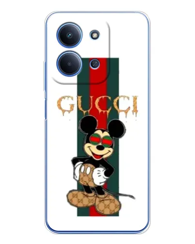 Чехол для Xiaomi Redmi 15C 5g с картинкой «Микки Маус Gucci — полосы»