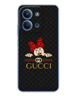 Чехол для Xiaomi Redmi 15C 5g с картинкой «Минни Маус Gucci — черный»