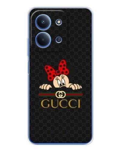 Чехол для Xiaomi Redmi 15C 5g с картинкой «Минни Маус Gucci — черный»