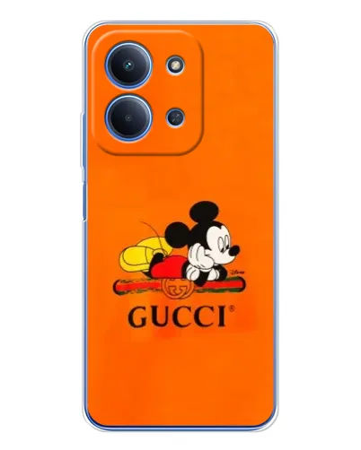 Чехол для Xiaomi Redmi 15C 5g с картинкой «Микки Маус Gucci — оранж»